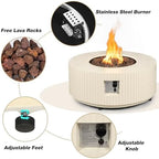 36inch Round Propane Fire Pit Table with Tank Cover Concrete - Image 4