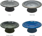 Fiber Clay Birdbath, Low-Profile Base, Dove Gray, 19" D x 7.5" H, 6.5lbs. - Image 4