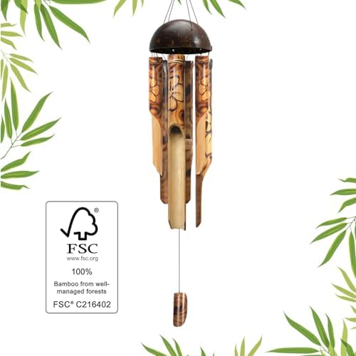 ASTARIN Bamboo Wind Chimes for Outside,Handcrafted Wooden Wind Chimes - Image 5