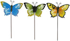 3 Pack Butterfly Garden Stakes Decor, 17" H Metal Butterflies Stakes Yard Art Ornaments for Indoor Outdoor Lawn Porch Pathway Patio Plant Pot Flower Bed Decor by KKILIPES