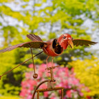 Zaer Ltd. Metal Rocking Bird Garden Stakes, 53 Inch Tall, Colorful Hand-Painted Birds, Spring Motion (Set of 6) - Image 4