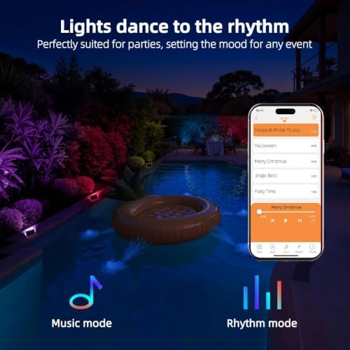 ILC LED Flood Light 30W Outdoor RGB Color Changing, Smart Floodlights RGBW 2700K Warm White & 16 Million Colors, 20 Modes, Grouping, Timing, IP66 Waterproof (2 Pack) - Image 4