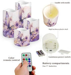Purple Butterfly Marble Flickering Flameless Candles with Remote LED Pillar Candles Battery Operated with Timer Color Changing Electric Candles Decoration - Image 3