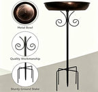 Bird Bath for Outside, 32 Inch Tall Antique Copper Finish with Sturdy 5-Prong Stable Base for Garden Patio Lawn Backyard - Image 4