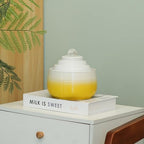 Indoor and Outdoor Fountain Water Feature Fall Ceramic Home Office Decoration mini Tabletop Desktop (Yellow with Ball S092) - Image 4