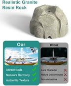 Rock Solar Fountain for Bird Bath, Dry-Run Protect,10 Nozzles(White) - Image 3