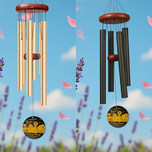 Personalized Farming Memorial Wind Chime – “Farming in Heaven’s Fields” Custom Name & Years – Tractor & Angel Engraved Sympathy Gift for Farmers – Outdoor Remembrance Windchime for Loss of Loved One - Image 6