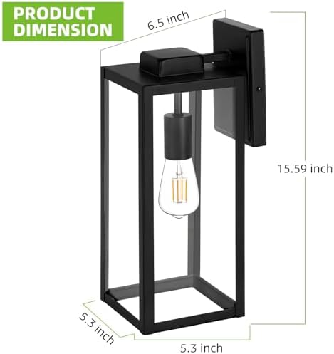 hykolity Large Size Outdoor Wall Lights,16 Inch Wall Lantern - Image 5