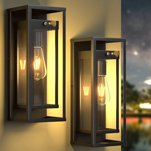 Dusk to Dawn Outdoor Wall Light 15in Waterproof Large Porch Sconce by SIAFAVOI