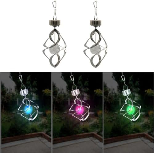 Solar Powered Color Changing Diamond Wind Chime Light for Garden - Image 4