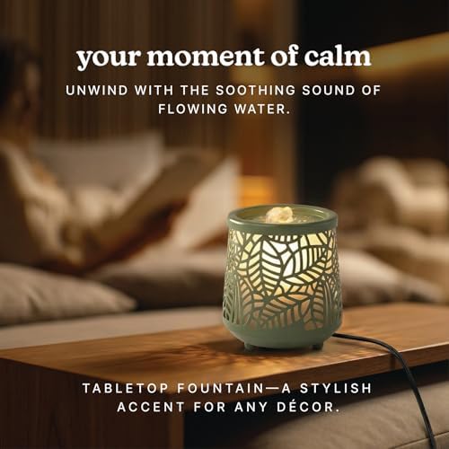 Homedics Indoor Relaxation Fountain with Light & Natural Sound (Green) - Image 2