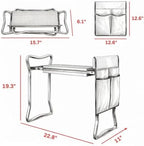 2 In 1 Foldable Garden Kneeler And Seat, Heavy Duty Steel Gardening Stool With Thick Eva Cushion & Detachable 4-pocket Tool Storage Bag, Portable Outdoor Gardening Chairs For Yard Patio Lawn Courtyard - Image 2