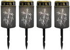 Poceacles Solar Powered Outdoor Lights Cemetery Solar Memorial Lights Outdoor Waterproof Landscape Candles for Yard Patio Lawn Home Decor, Cross Print Black, Set of 4 by Poceacles