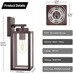 BesLowe Outdoor Wall Light Fixtures, Oil-Rubbed Bronze Wall Lanterns - Image 5