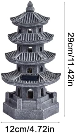 Solar Pagoda Garden Statue LED Zen Decor for Outdoor Yard - Image 3