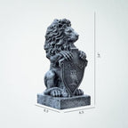 OLOMA Lion Welcome Concrete Statue Cement Guardian Figurine Outdoor Garden Sculpture Leo Handmade Decor Front Porch Entryway Patio Yard Lawn Ornament Front Door Gothic Art - Image 5