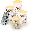 Pink Rose Battery Operated Candles with Remote Timer Flameless Candles Tea Lights Color Changing Electric Fake Plastic Pillar LED Candles Outdoor Home Mothers Day Decor Set of 4 by Uorisanigo