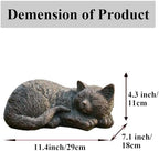Sleeping Cat Garden Statue Outdoor Garden Decor, Resin Cat Figurine with Bronze Finish, Tabby Sculpture Outdoor Statues Decors for Patio Yard Lawn, Durable Ornament, Ideal Gift for Cat Lovers or Mom - Image 3