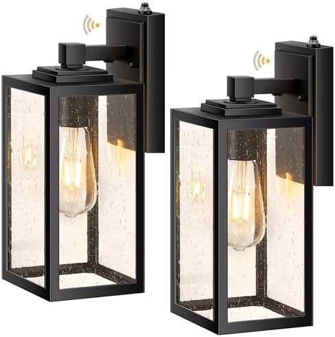 VIANIS Large Black Outdoor Wall Lights with Dusk to Dawn Sensor, Waterproof by VIANISLIGHTING