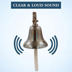 Solid Brass Wall Mounted Ship Hanging Antique Brass Bell for Reception, School, Outdoor, Indoor, Dinner & Chruch - 6 Inch by The Metal Magician - Image 2