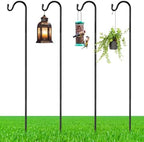 4 Pcs 60 Inch Shepherds Hook for Outdoor Adjustable Bird Feeder Pole by Yetene