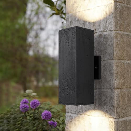 mirrea 14" Modern Outdoor Porch Light in 2 Lights, Matte Black, 1 Pack - Image 4