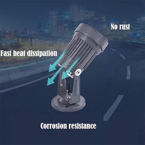 2pcs 3W Led Beam Light - Rotation Spotlight, LED Outdoor Spotlight Floodlight, IP65 Waterproof Advertising Billboard Spotlight, for Lawn Garage Patio Illumination(Red,3W(24V)) - Image 3