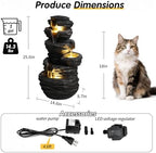 25.6" Waterfall Fountain with LED Lights, Rock Tiered Outdoor Resin Water Feature for Zen Garden, Patio & Porch Decor, Floor-Standing Fountain with Pump - Image 2