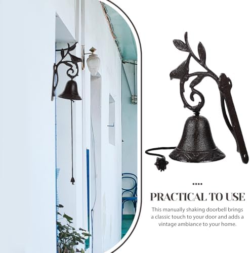 Rustic Vintage Cast Iron Wall Hanging Bell for Doorway Areas and Patios - Image 3