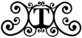 24 Inch House Plaque Letter - Wrought Iron Metal Scrolled Monogram Initial Letter Home Door Wall Hanging Art Decor Family Name Last Name Letter Sign (T, 24 x 11 inches,Thick 2mm) Christmas Gift by Unknown