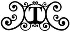 24 Inch House Plaque Letter - Wrought Iron Metal Scrolled Monogram Initial Letter Home Door Wall Hanging Art Decor Family Name Last Name Letter Sign (T, 24 x 11 inches,Thick 2mm) Christmas Gift by Unknown