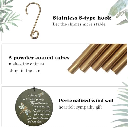 Personalized Wind Chime Outdoor Deep Tone, Memorial Wind Chimes - Image 4