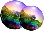 DOITOOL Garden Gazing Ball 2pcs Garden Reflector Outdoor Mirror Stainless Steel Mirror Artificiales para Shiny Sphere Balls Polished Ornament Sphere Globe Gazing Globe Prom by DOITOOL