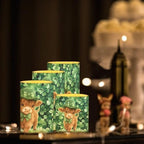 4 Pack Green Leaves Flameless Candles with Timers Highland Cattle Flickering Battery Operated LED Candles with Remote Tea Lights for St Patrick Day Home Decoration - Image 3
