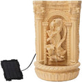 XBrand 30.3" Tall Solar Powered Outdoor Wall Fountain with Maiden Holding Pot – Classic Waterfall Design, Weather-Resistant Polyresin, Brown for Garden & Backyard Décor by XBrandHomeGarden