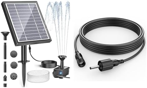 Biling Solar Fountain for Bird Bath, Solar Panel Kit Outdoor Solar Water Pump with 4ft Tubing for Hummingbird Bath, Small Pond and Fish Tank by biling