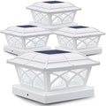 SIEDiNLAR Solar Post Cap Lights Outdoor Glass 2 Color Modes White (4 Pack) by Siedinlar