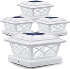 SIEDiNLAR Solar Post Cap Lights Outdoor Glass 2 Color Modes White (4 Pack) by Siedinlar