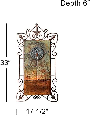 John Timberland Ibizi 33" Iron Scroll Rustic Traditional Wall Fountain - Image 4