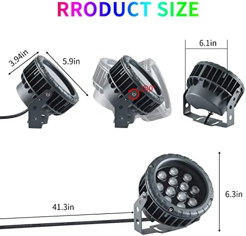 48W Wall Washer LED Lights, RGB 5000K Daylight Color Changing Wall Washer Light with Remote,IP65 Waterproof Outdoor LED Light Bar Suitable for Patio,Landscape Lighting Projects - Image 3
