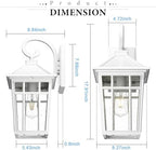 Darkaway Large Outdoor Wall Lights for House, 18inch Exterior Lighting Fixtures 2pcs Wall Mount Outdoor Porch Lights White Outdoor Sconce Lights with Seeded Glass for Hallway Garage - Image 2