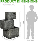 27.6" H Outdoor Modern Water Fountain, Floor Standing Water Feature - Image 2