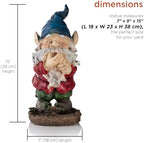 Alpine Corporation 15" Tall Outdoor Garden Gnome Smiling Yard Statue Decoration, Multicolor - Image 3