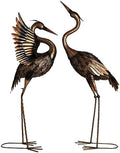 TERESA'S COLLECTIONS Garden Decor, Set of 2 Brass Herons Garden Decor, 25-26", Waterproof Metal Garden Statue, Herons Gifts, Garden Gifts for Women Mom, Indoor/Outdoor by TERESASCOLLECTIONS