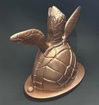 Sea Turtle Pool Scupper Spillway: Hand-Finished Metallic Water Feature (Lustrous Copper) by ArtistaPools