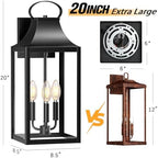 20" Extra Large Outdoor Wall Light, Black Exterior Lighting Fixtures - Image 7