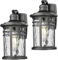Darkaway Outdoor Porch Lights Wall Mount, Outside Light Fixtures Sconces Wall Lighting with Water Ripple Glass Waterproof Exterior Lights for Patio Yard House Hallway Doorway Garage by Darkaway