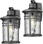 Darkaway Outdoor Porch Lights Wall Mount, Outside Light Fixtures Sconces Wall Lighting with Water Ripple Glass Waterproof Exterior Lights for Patio Yard House Hallway Doorway Garage by Darkaway