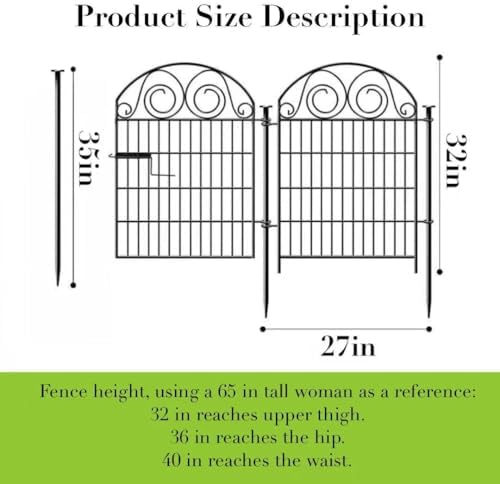 Getlay Tall Garden Fencing Animal Barrier with Gate, 32 Inch(H) 4 Panels Dog Fence Outdoor for Yard, Total Length 8.8 Ft Decorative Fence for Garden│Patented - Image 2
