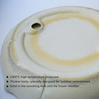 Ceramic 9.45 inch Beige Heavy Duty Ground Wild Bird Bath Bowl or Feeder for Outdoor Garden, Bowl Only - Image 4